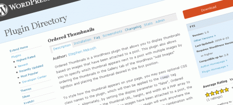 Ordered Thumbnails Page on WordPress.org Ordered Thumbnails Page on WordPress.org